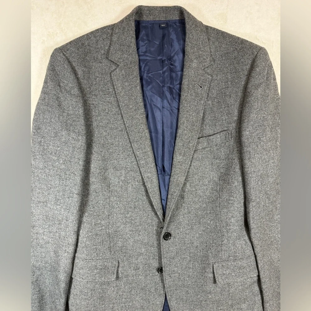 J. Crew 42R Classic Wool Blend Charcoal Gray Blazer Staple Business Coat